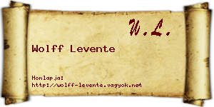 Wolff Levente névjegykártya