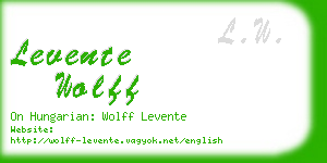 levente wolff business card